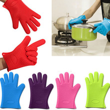 1 Stuks Hittebestendige Siliconen Keuken Handschoen Oven Pannenlap Bakken Bbq Gadget Koken Mitts Bar Gereedschap