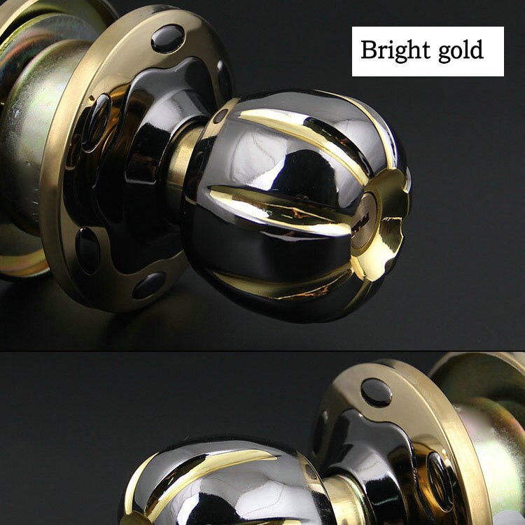 Serrure de porte à poignée ronde, serrure de porte intérieure avec clé en acier inoxydable look tous temps OSK102