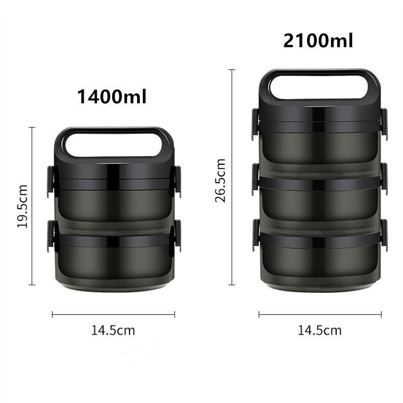 Roestvrij Staal Thermische Lunch Bento Box Voor Office Student Draagbare Multi Layer Picknick Voedsel Container Lekvrij Thermos Lunchbox