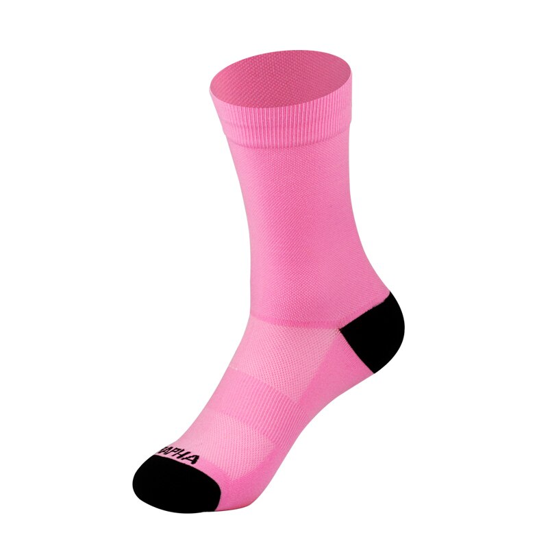 Bikein Professionele Fietsen Sport Sokken Ademend Racefiets Sokken Outdoor Sport Racing Fiets Sok Gratis Size Kousen Sokken: Pink