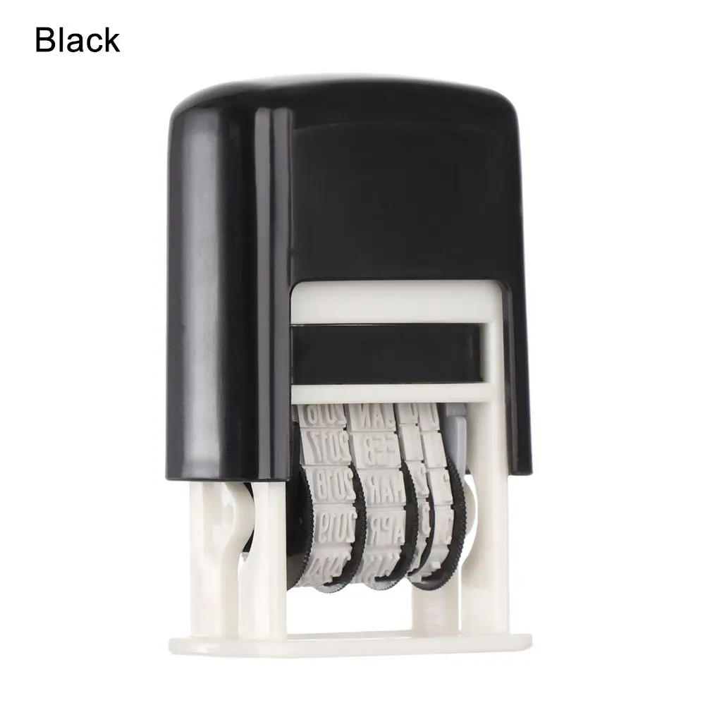 Durable Square Scrapbook Ink Date Stamp Multicolor Plastic English Seals: WHITE