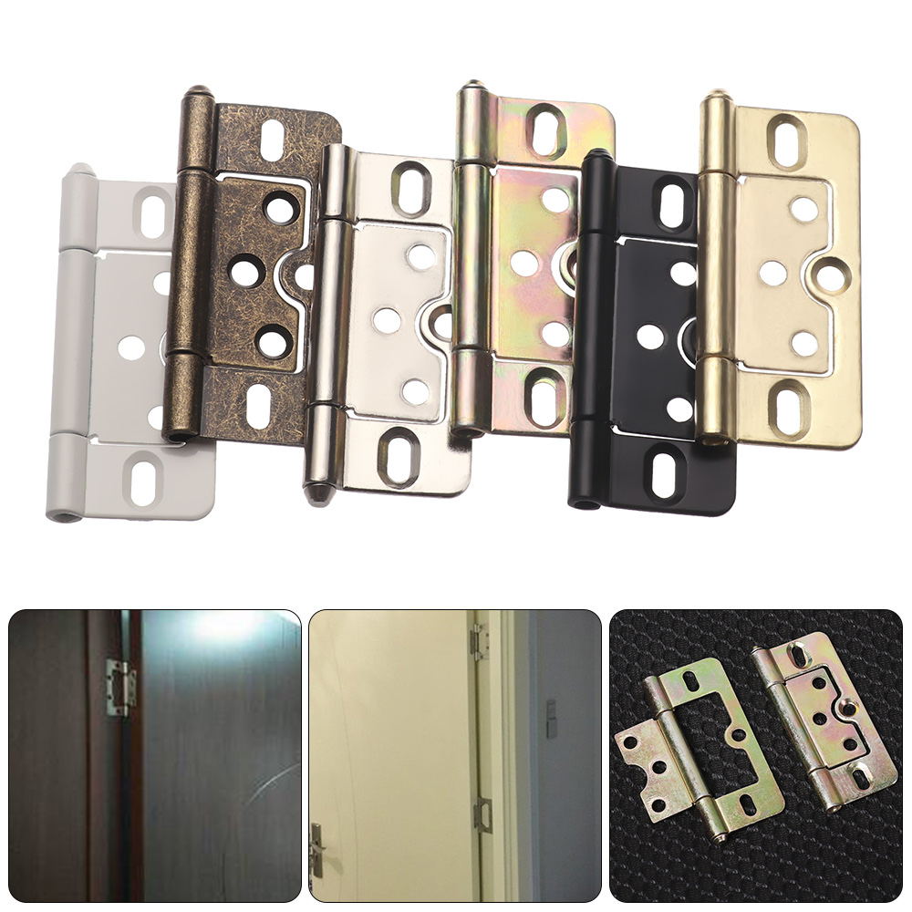 1Pair 3 Inch Iron Flush Door Hinges Folded Connect Hinges Close Hinges Large Cabinet Cupboard Furniture Hardware Accessories