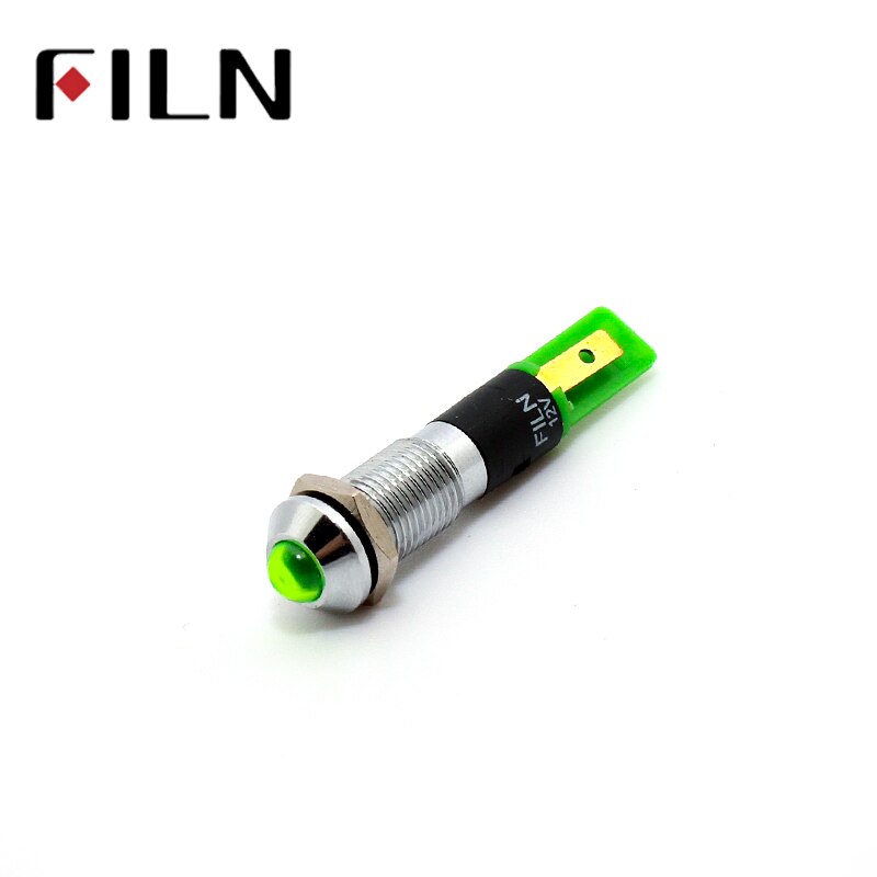 8mm LED signal light red yellow blue green white 12v 110v 24v 220v metal indicator light