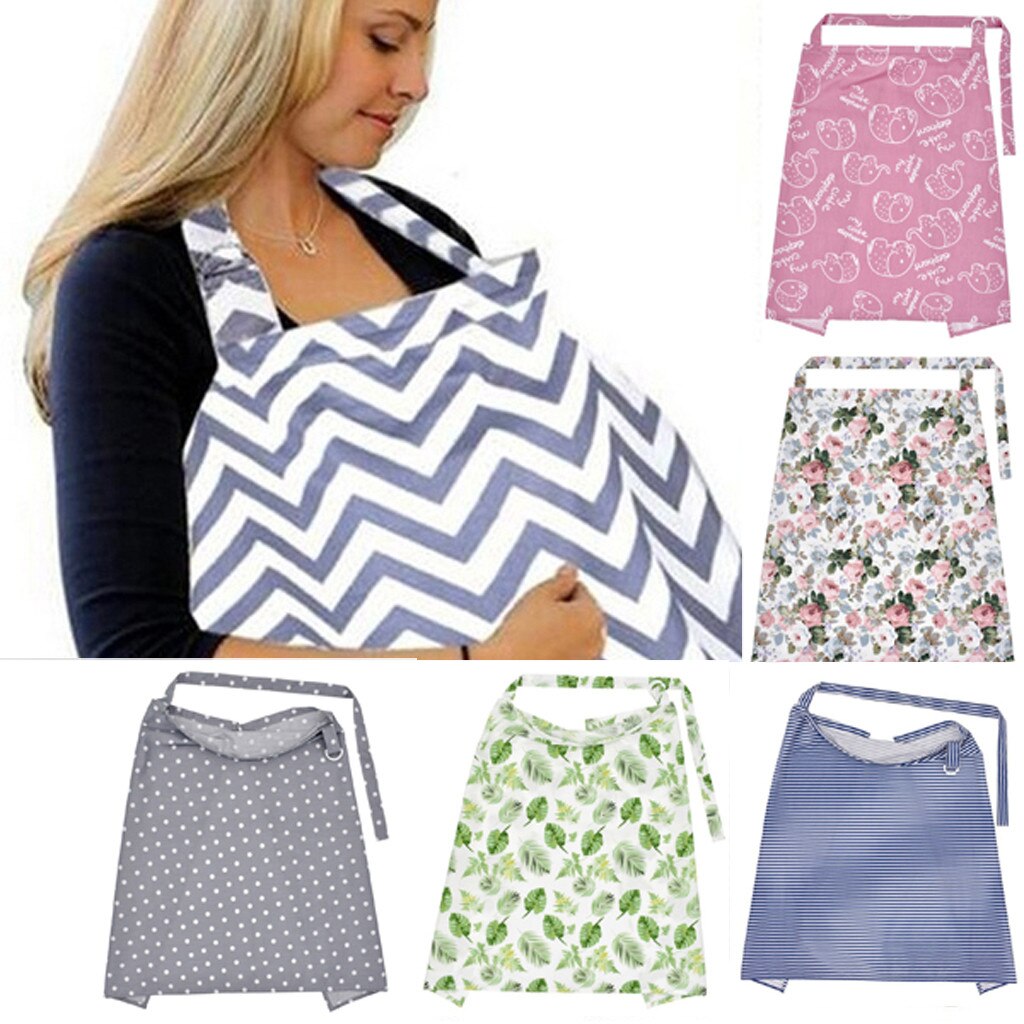 Baby Baby Borstvoeding Mum Strip Print Verpleging Cover Uier Schort Sjaal Verpleging Cover Deken Zonnescherm
