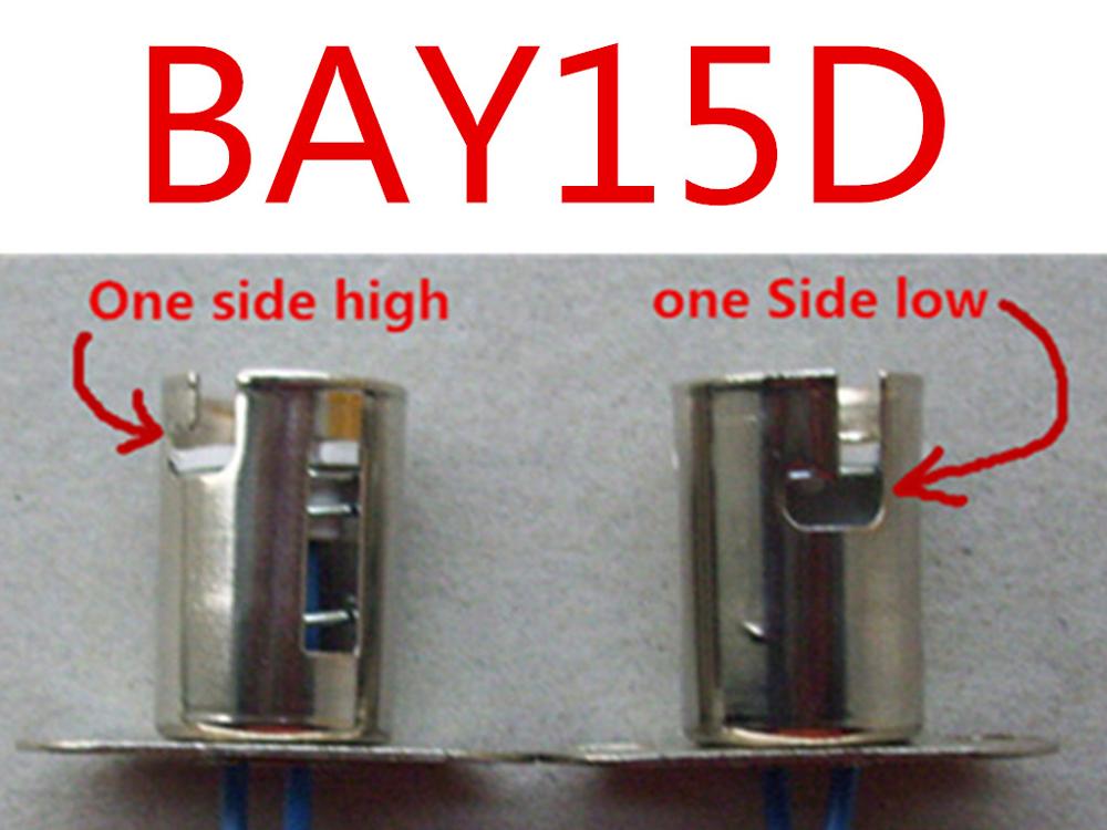 BA15S BA15D BAY15D-portalámparas BA15 de un contacto, base de 15mm, Contacto doble, BA15D, lado alto y bajo: BAY15D