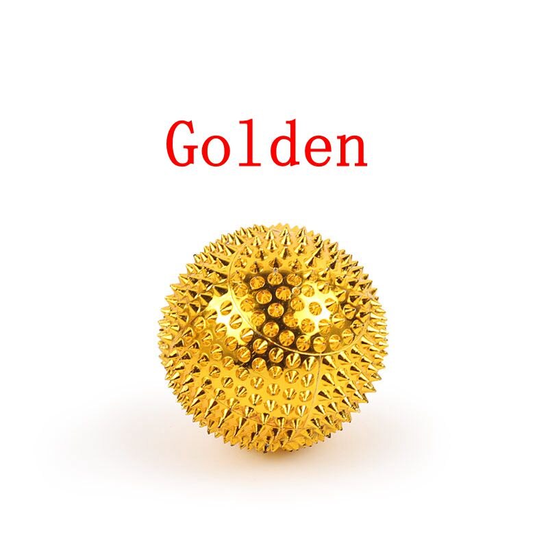 2PCS/Pair Hand Magnetic Therapy Spiky Hand Massage Ball Pressure Relief Trigger Point Pocket Massager Health Care: 3.2cm Gold