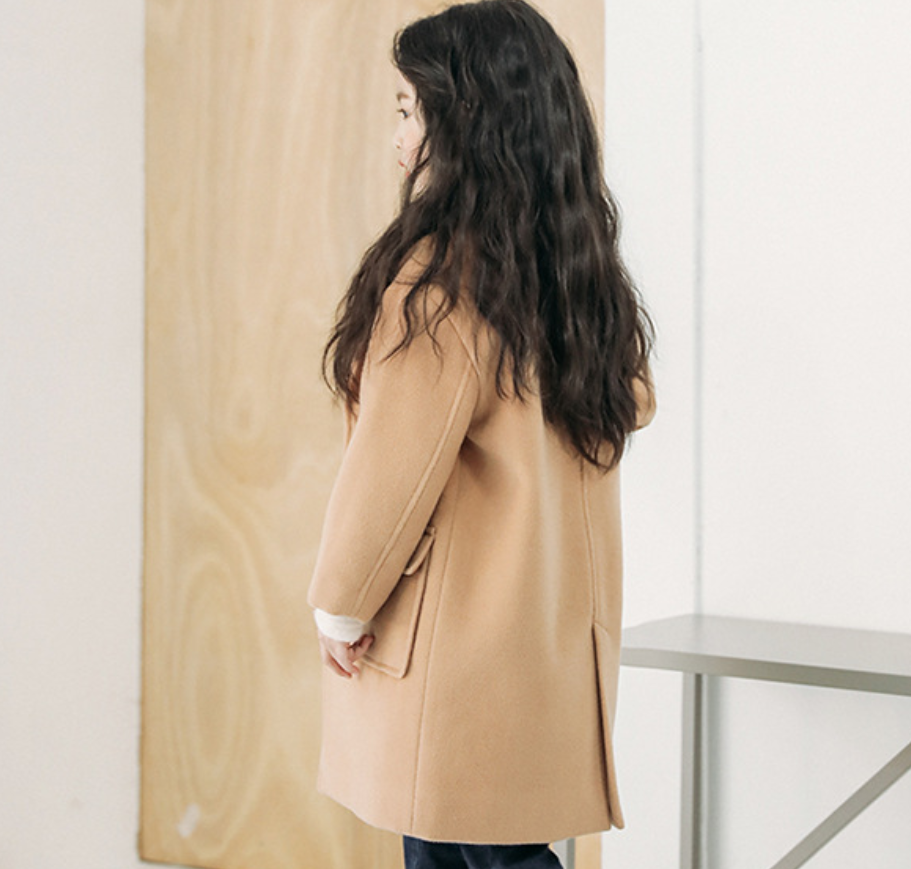 Outono inverno meninas casaco de lã moda alta qualidade casaco de lã para meninas crianças outerwear jaqueta de lã