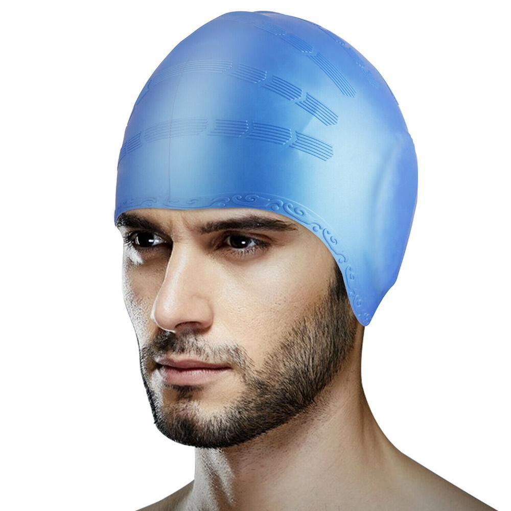 Volwassenen Zwemmen Caps Mannen Vrouwen Lang Haar Waterdichte Grote Natacion Cap Beschermen Duiken Swim Ear Siliconen Zwembad Hoed U9Y3