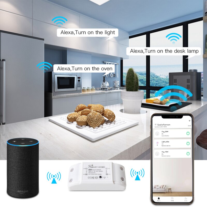 Interrupteur de lumière intelligent Wifi 90-250V, minuterie de disjoncteur universelle 10A, commande vocale, fonctionne avec HomeKit Alexa Google Assistant Home