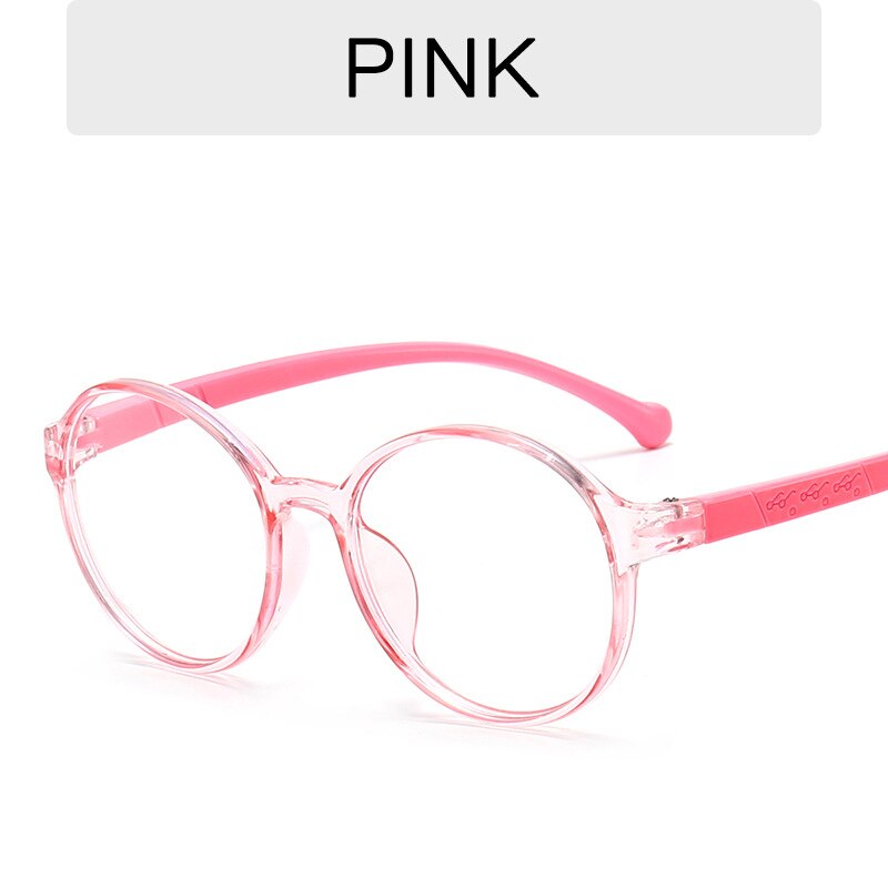 Anti-blue Light Kids Glasses Optical Frame Children Boy Girls Computer Transparent Blocking Anti Reflective Round Eyeglasses: pink