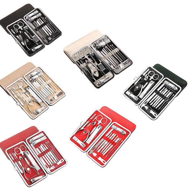 19pcs of One Set Multifunctional Nail Trimmer Portable Manicure Kit Durable Nail Clippers Useful Nail Cutter for Man Woman Home