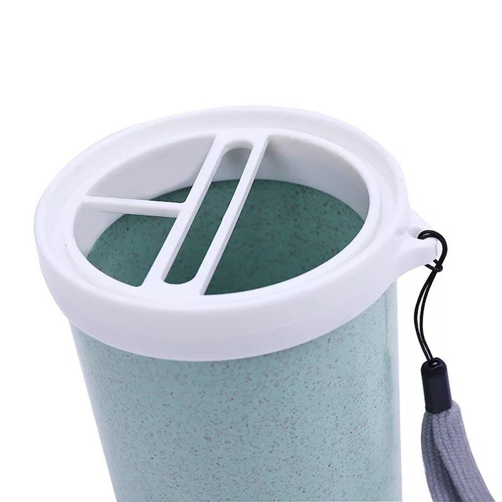 Ronde / vierkante tarwestro plastic reisbeker tandenborstel tandpasta bewaarbeker draagbare tandenborstel mondbeker