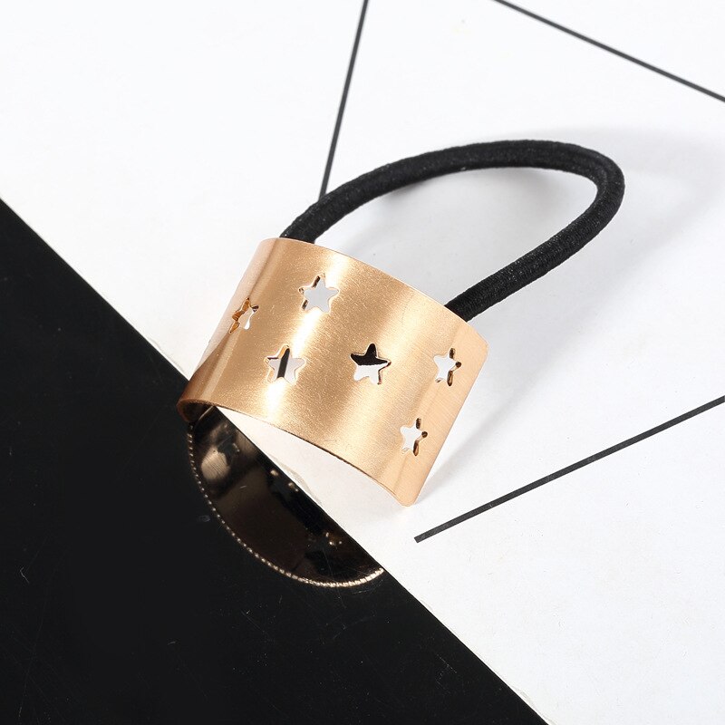 Metalen Rechthoekige Holle Out Vijfpuntige Haarband Europa En Amerika Haar Accessoires Hoofdband Hoofdtooi Distributi
