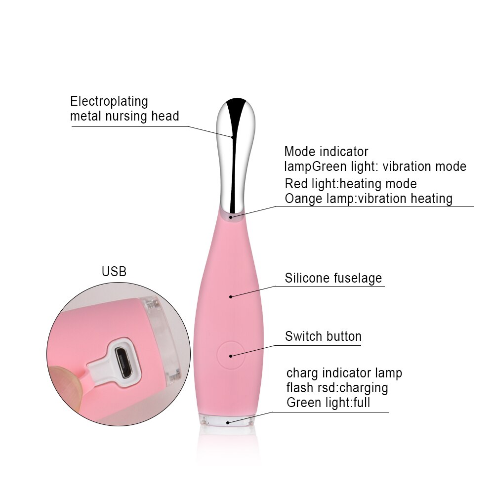 Verwarmde vibrerende oogmassage-staaf voor vrouwen verlicht donkere kringen, wallen, gezichtsverzorgingsapparaat, schoonheid valentijnsdag 25