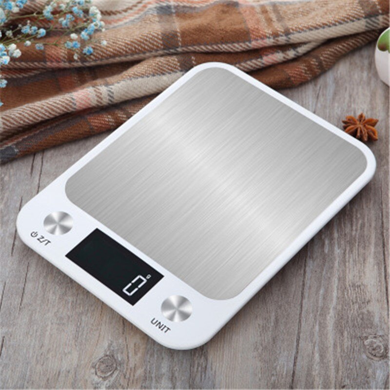 Báscula electrónica de cocina de acero inoxidable de 10KG, báscula Digital para alimentos de 5KG/1g, herramientas de pesaje para panadería, báscula de alimentos para el hogar