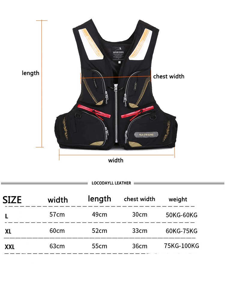 Fishing vest Multi-function fishing vest Outdoor adult buoyancy life jacket multi-pocket rock fishing vest