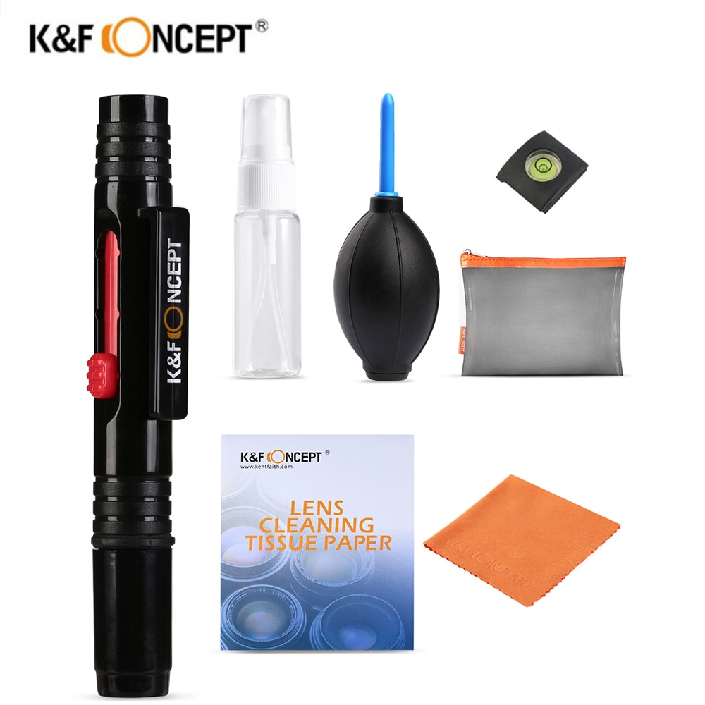 K &amp; F CONCEPT – Kit de nettoyage de la poussière d&#39;appareil photo, brosse d&#39;objectif, lingettes non pelucheuses, souffleur d&#39;air, pour Canon, Nikon, Sony, stylo d&#39;objectif d&#39;appareil photo