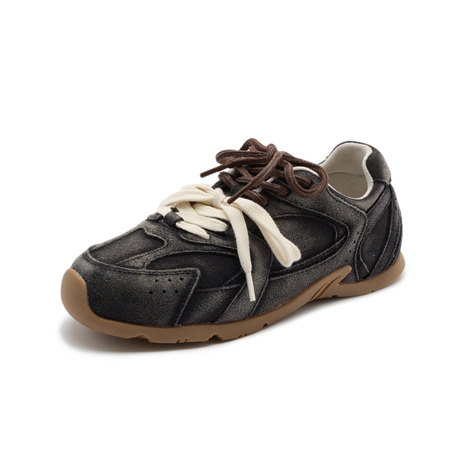 AIYUQI Scarpe da ginnastica da donna 2025 Nuove scarpe da allenamento tedesche antiscivolo per le donne Scarpe da corsa piatte in vera pelle di grandi dimensioni da donna: Grigio scuro / 39