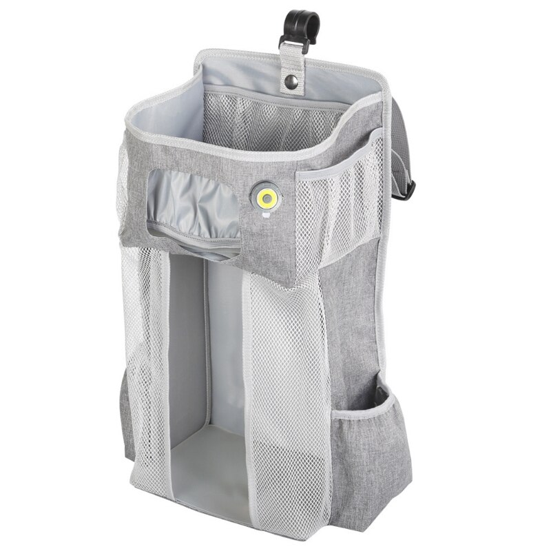 LED Nachtlicht Baby Lagerung Organizer Krippe Hängen Lagerung Tasche Caddie Organizer: grau