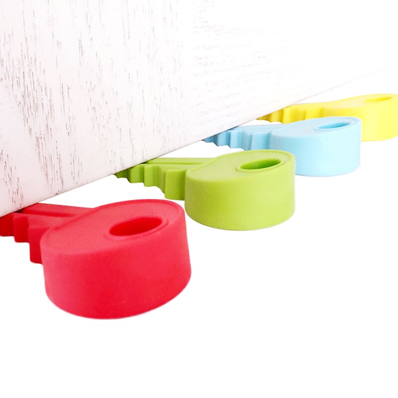 Silicone Rubber Door Stopper Cute Key Style Home Decor Finger Safety Protection Wedge Kid Baby Safe Doorstop