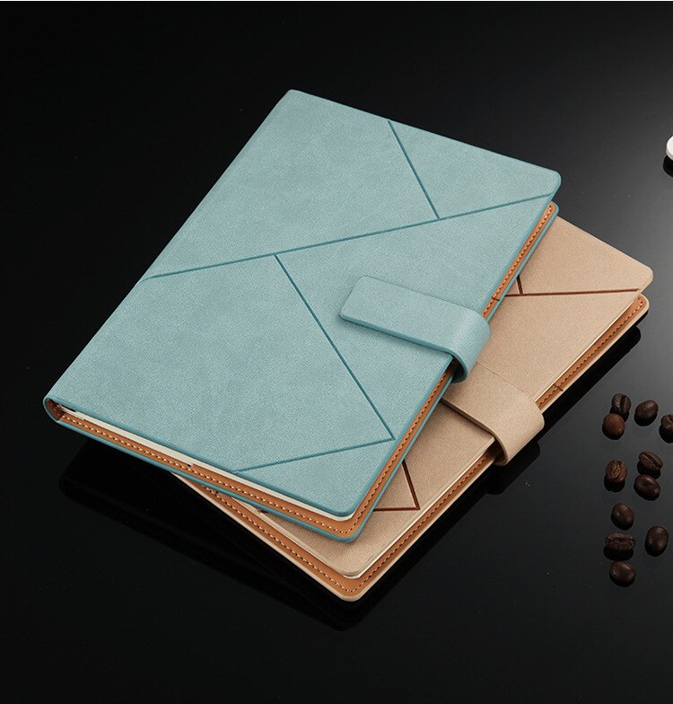 Business notebook pen sæt dagbog notebook med spænde læder notesblok kontorartikler kasse til fødselsdag 7 farver