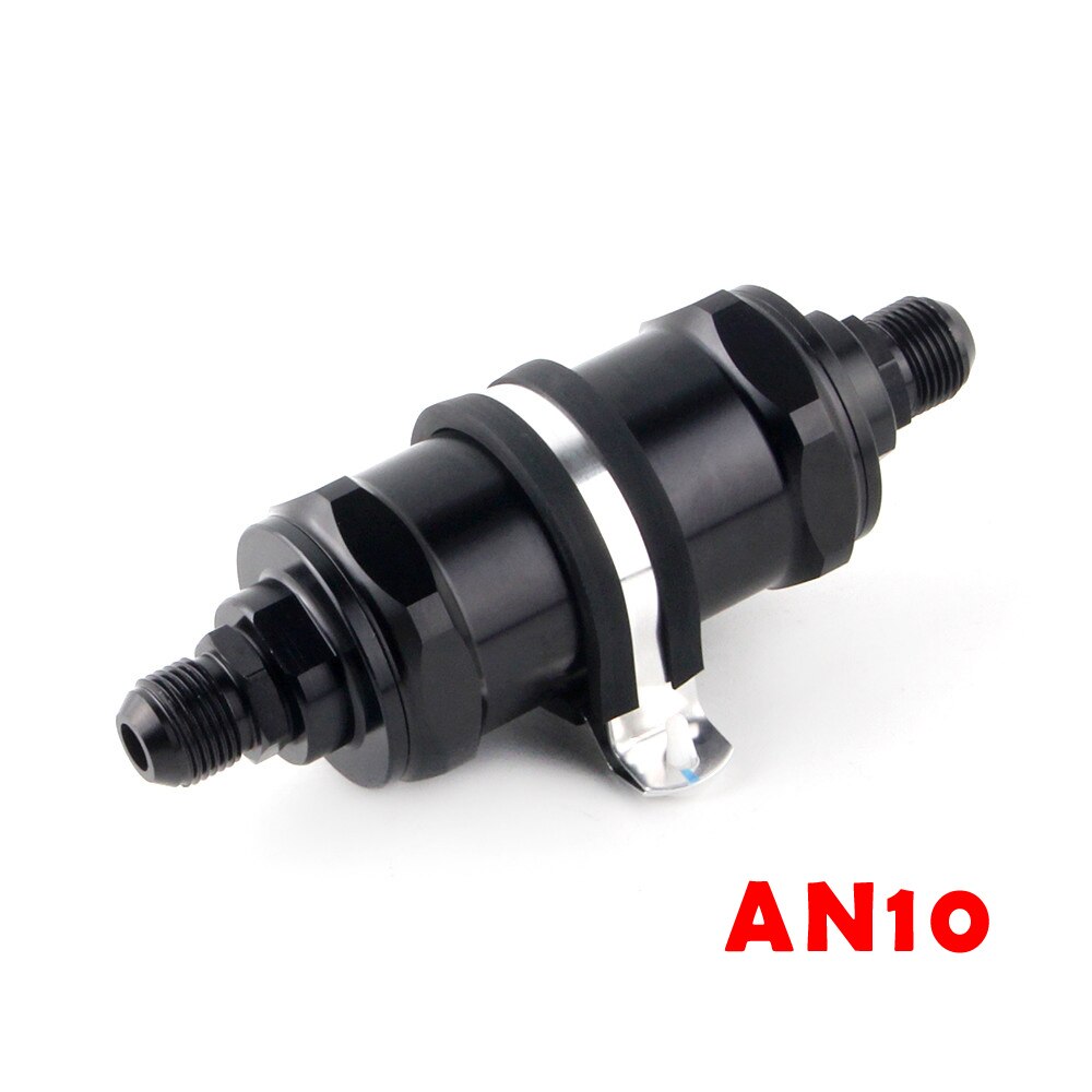 Zwart AN6 8 10 Inline Brandstof Filter E85 Ethanol Met 100 Micron Rvs Elementand Brandstoffilter FF07: AN10