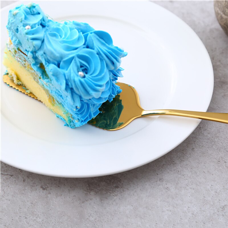Small Rose Gold Wedding Cake Shovel Knife Set 9&#39;&#39; 23cm Rainbow Cake Server Transfer Black Cutlery Silver Dessert Muffin Cutlery
