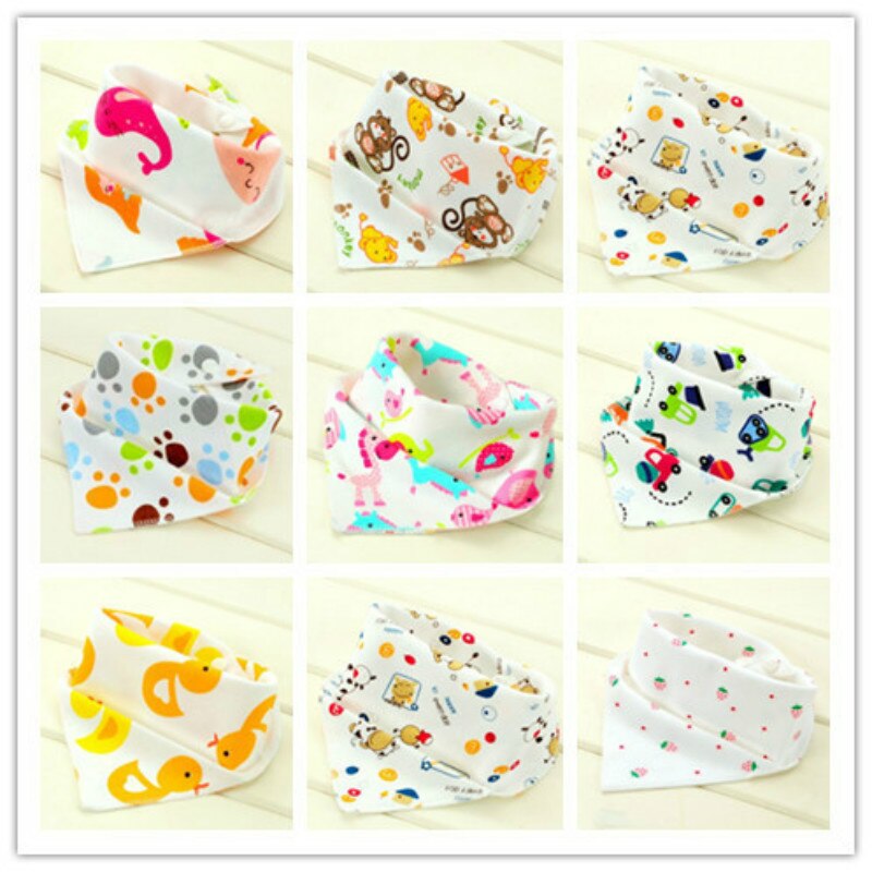 30 stks/partij Biologische Katoen Dubbele Lagen Kinderen Slabbers Handdoek Bandana Driehoek Burp Speeksel Baby Peuter Bandana Sjaal Htrk0003