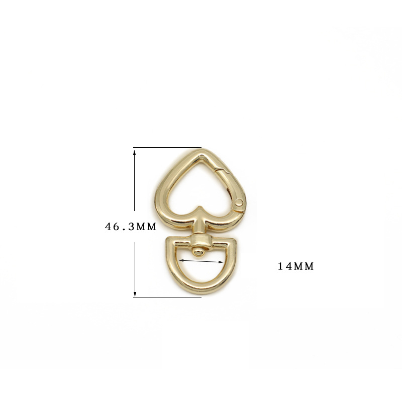 5 Stuks Metalen Hartvormige Karabijnhaak Kraag Karabijnhaken Haken Tassen Riem Gespen Karabijn Sleutelhanger Snap Ring Outdoor gereedschap