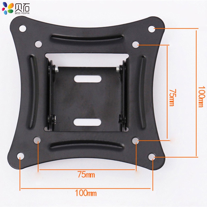 Universal TV Wall Mount Bracket Fixed Flat Panel TV Frame Stand Holder 15 Degrees Tilt Angle for 14-26 Inch LCD LED Monitor