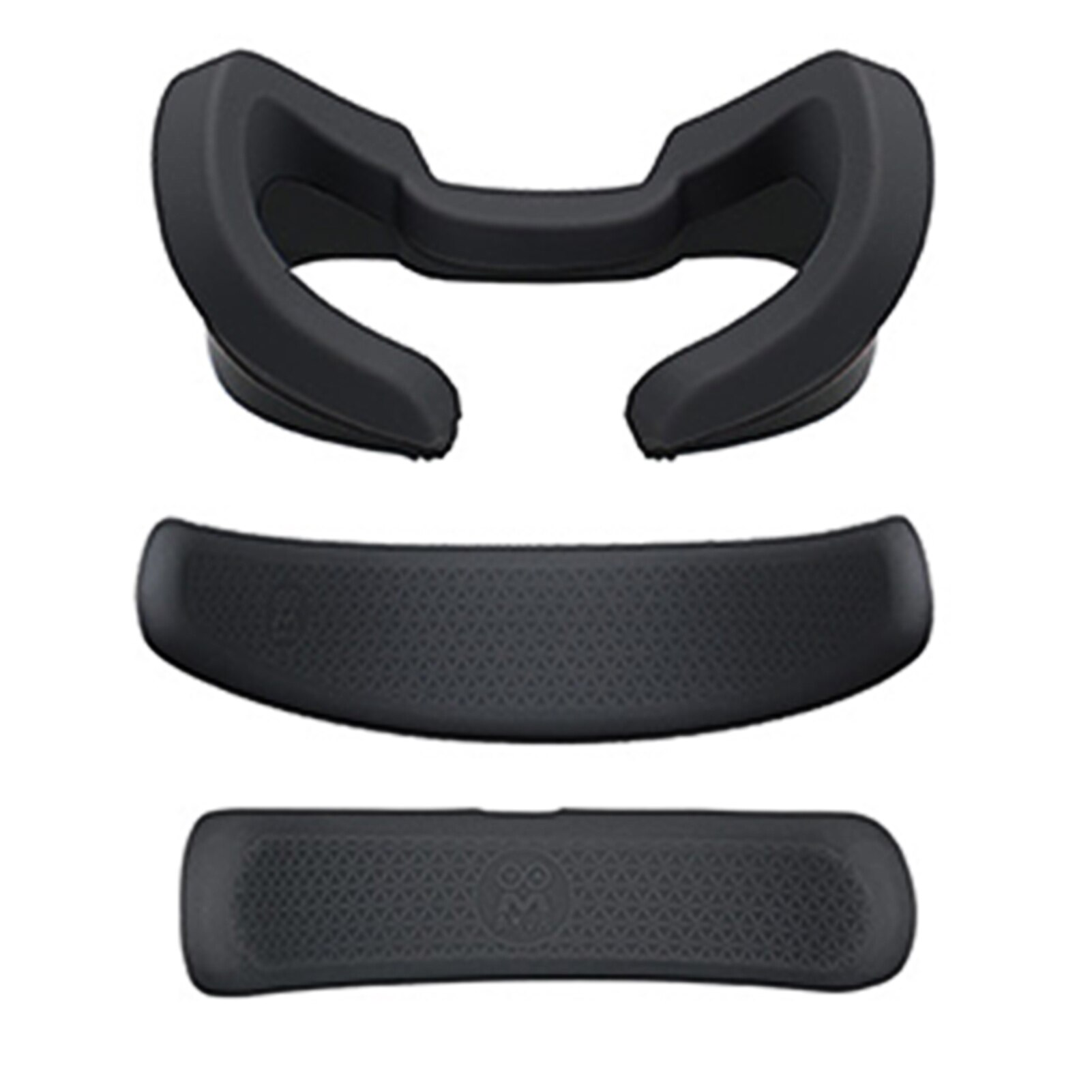 3 stk vr tilbehør svedtætte bærbare reservedele headset silikone beskyttelsescover foran bag skum til oculus rift s: Sort