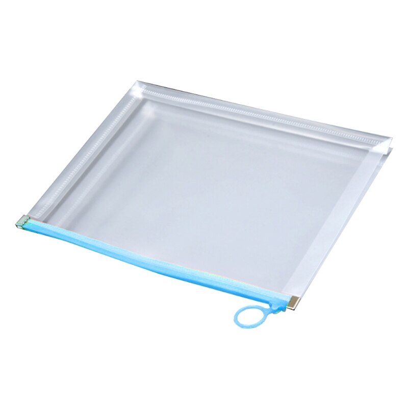 Multifunctional Transparent A4 A5 File Folder Document Bag Organizer Waterproof Q1JC: Blue A4