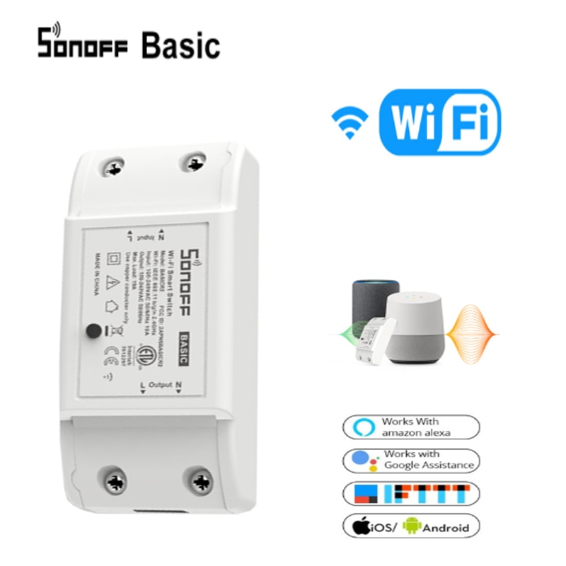 Itead Sonoff Basic R2 Wifi Schakelaar Module Universele Wifi Breaker Timer Diy Wifi Smart Licht Schakelaar Voor Smart Home Werk met Alexa
