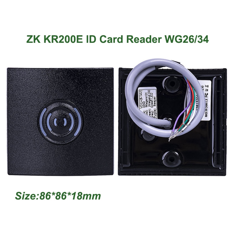 ZK KR100 Wiegand Card Reader 125kHz EM Card Reader WG26/34 RFID Card Reader IP65 Waterproof Access Control Proximity Card Reader