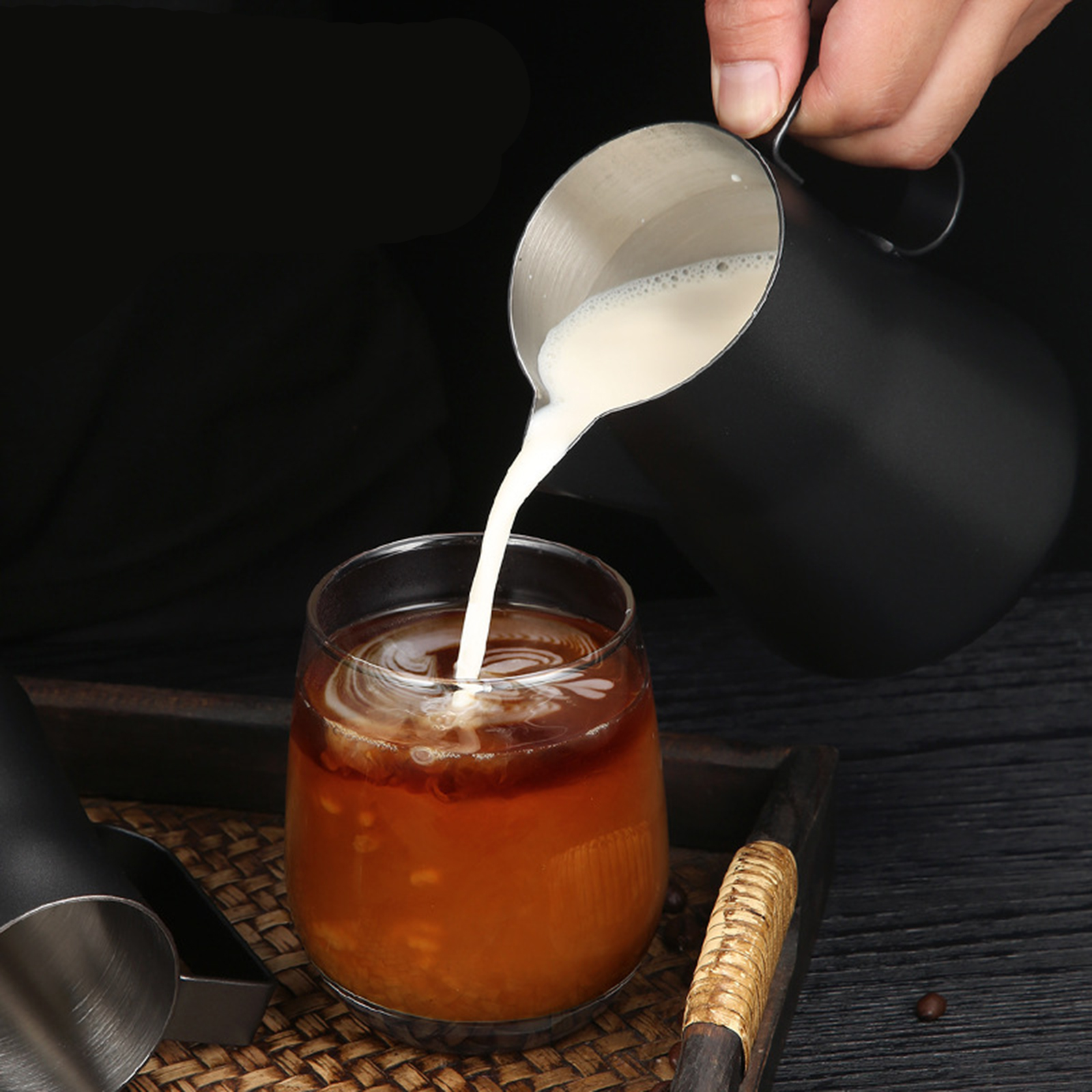 Stainless Steel Milk Frothing Pitcher Milk Frothing Jug Milk Foamer Mugs Cappuccino Pitcher Creamer for Espresso Machine