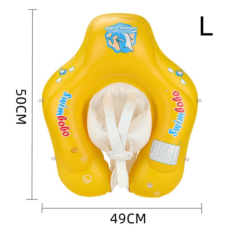 Baby Swimming Float with Sun Canopy Inflatable Infant Floating Swim Rings Kids Swim Pool Accessories Circle Bathing Summer Toys: A Yellow L