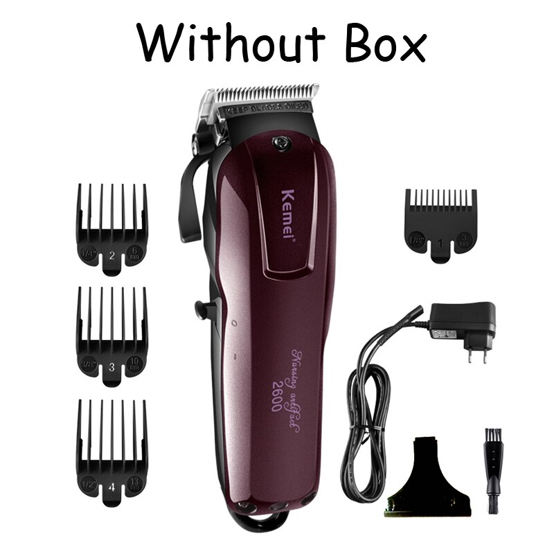 Kemei Barber Clippers Hair Trimmer Powerful Hair Clipper Electric Hair Shaver Machine Beard Electric Razor Trimmer: KM-2600 no box / US Plug