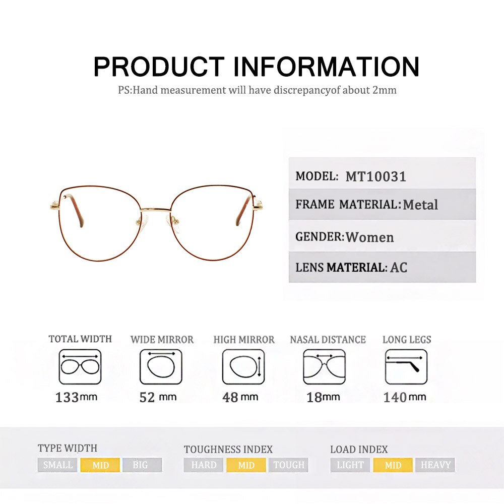 Retro Metal Cat Eye Eyeglasses Frame Optical Glasses Frames For Women