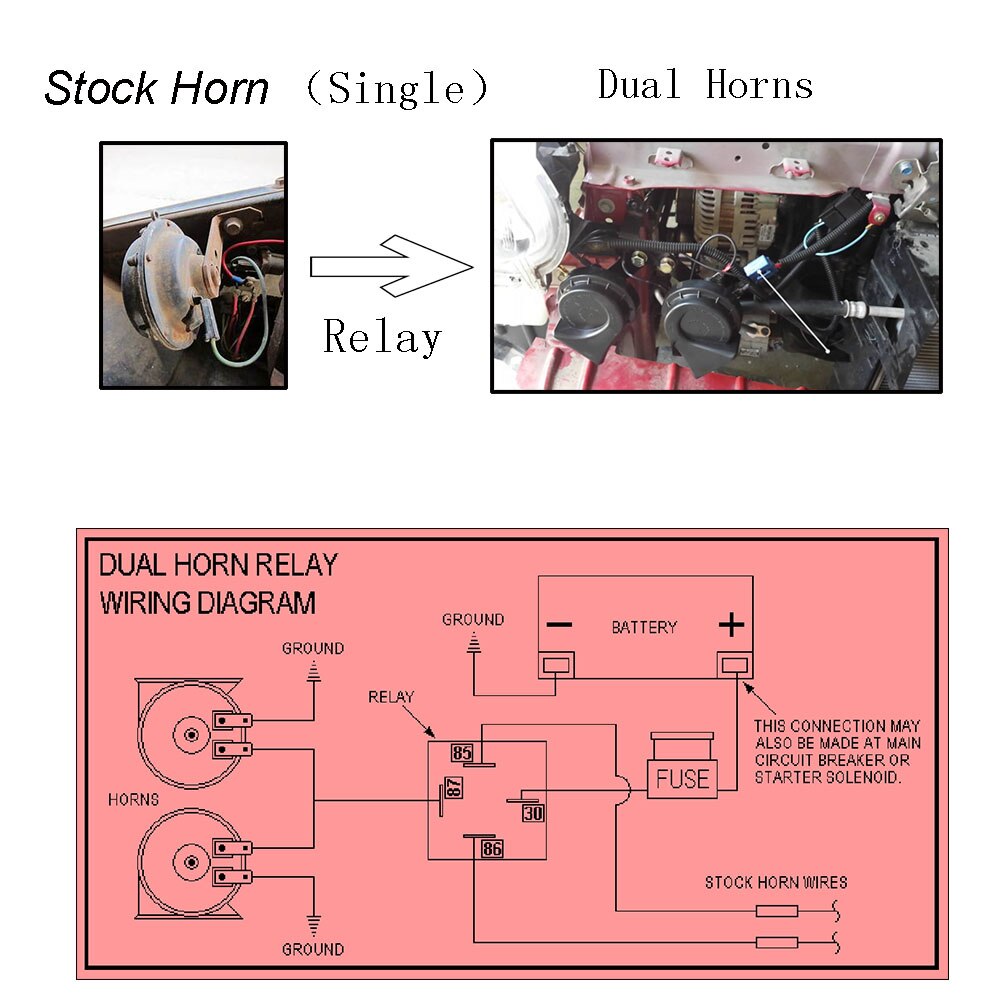 12v bil horn ledningsnett relé sett elektrisk til kjøretøy lastebil motorsykkel varebil rist montere sprengning tone horn