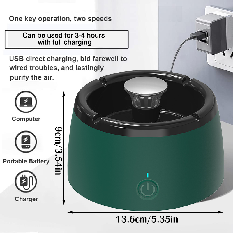 Aschenbecher mit Luft reinigung USB-Aufladung Rauch automatische Entfernung Aschenbecher Rauch abscheider Luft reiniger Aschenbecher für zu Hause