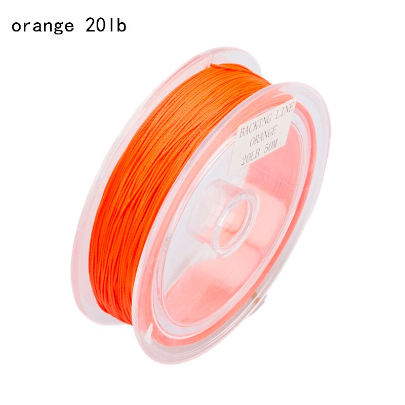 Vliegende Vissen Backing Lijn Vislijn 50M/54.7Yards Nylon 20/30LB Trekkracht Spare Draad Vis gear Pesca Soft Bescherm Handen: Orange 20LB