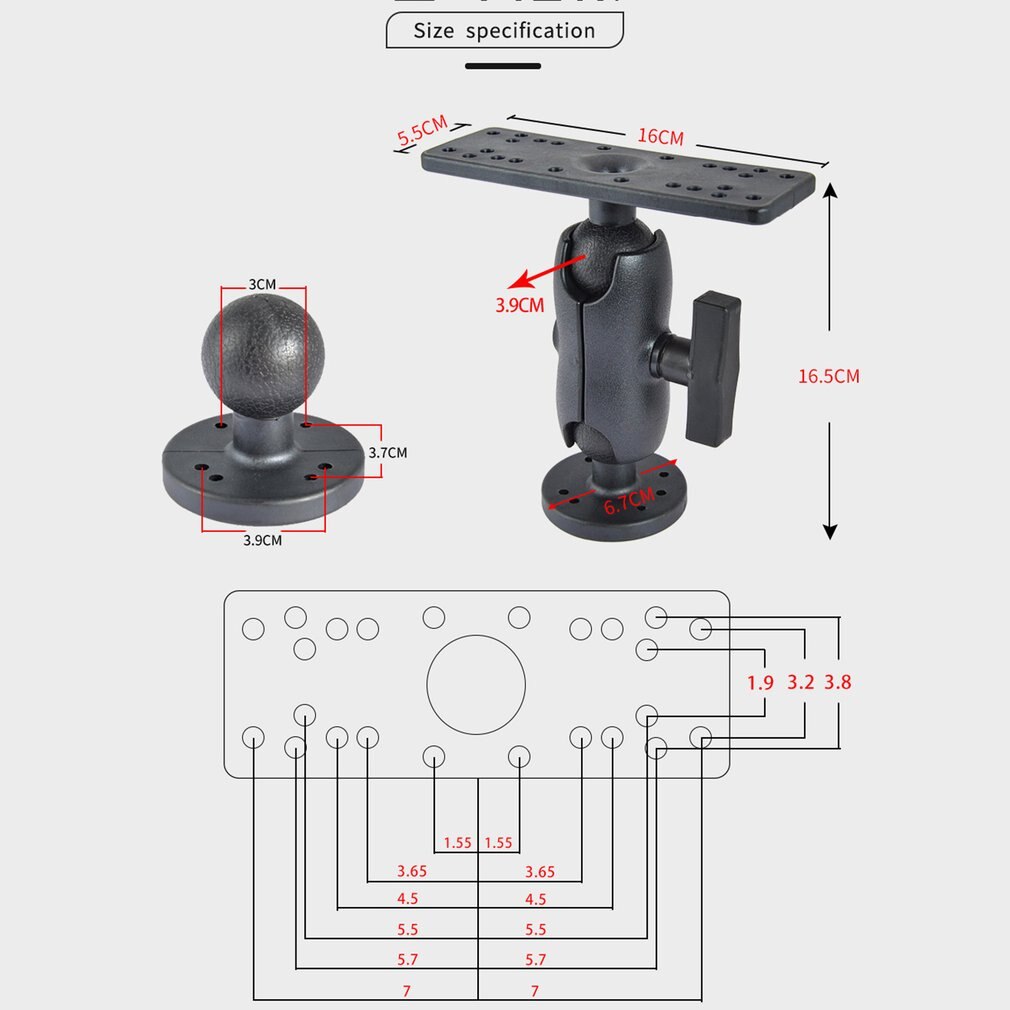 360 Graden Draaibare Universele Marine Kajak Elektronische Fishfinder Mount Fishfinder Gps Plaat Roterende Boot Gpsmap Supporter