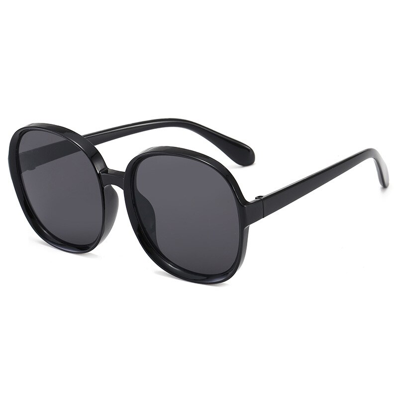 Runda retro solglasögon dam vintage solglasögon dam lyxmärke glasögon för kvinnor/män oculos de sol feminino: Svartgrå
