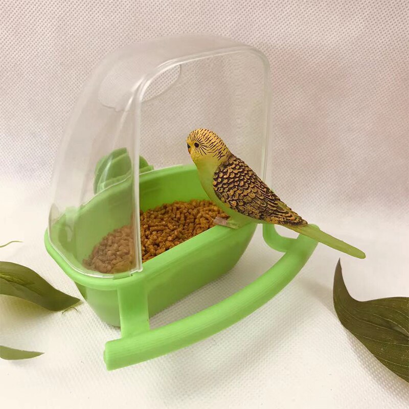 Alimentador de jaula para pájaros, recipiente colgante de agua para loros y pájaros, caja de comedero para mascotas, contenedor de comida de plástico, suministros para aves, 1 pieza