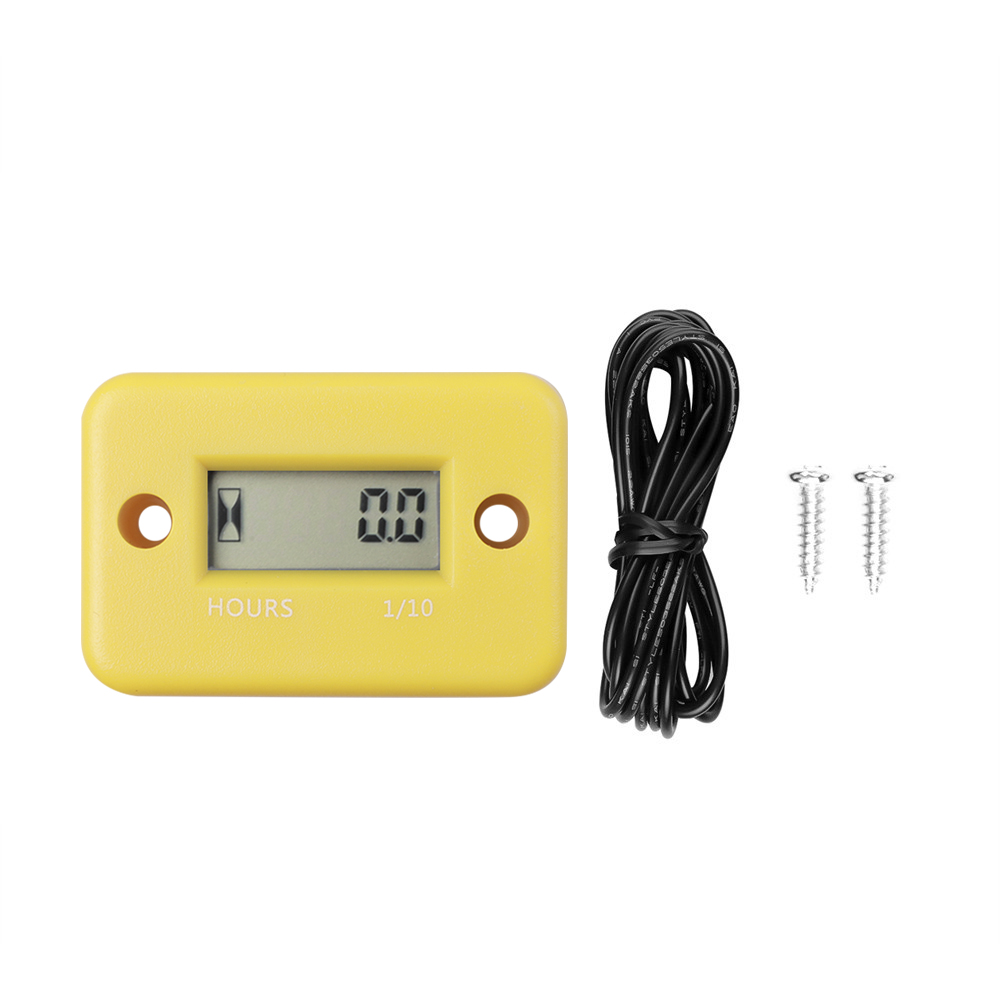sikeo Waterproof Digital Hour Meter LCD Display Portable Engine Gauge Hour Meter For Motorcycle/Boat Engines Counter Hour Meter: PURPLE
