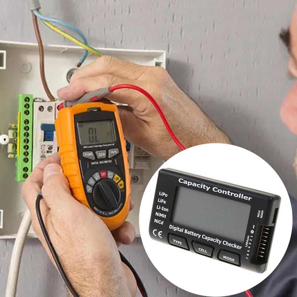 Household Digital Battery Capacity Checker RC CellMeter-7 Li-ion Nicd NiMH Battery Voltage Tester Checking Cell Meter