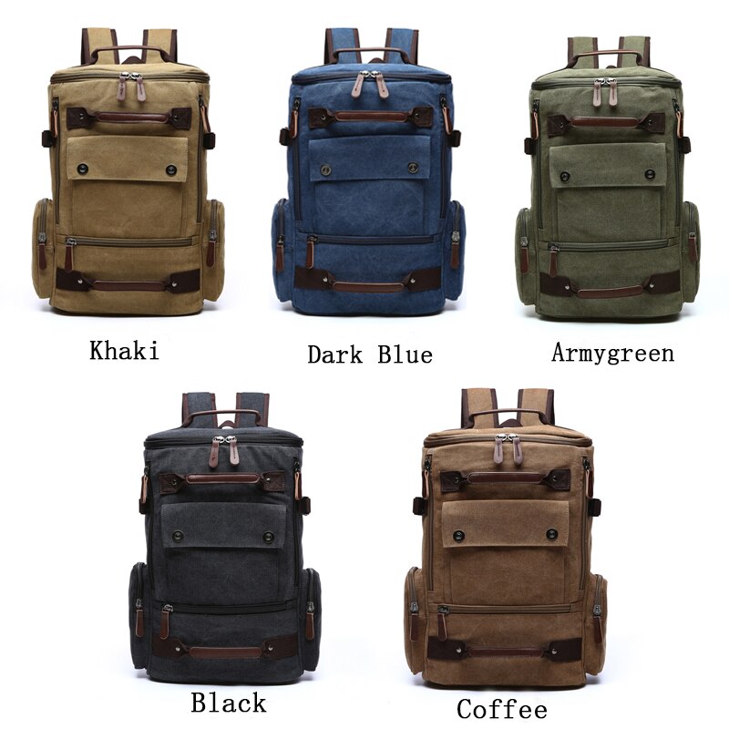 Heren Rugzak Vintage Canvas Rugzak Schooltas Mannen Reistassen Grote Capaciteit Rugzak Laptop Rugzak