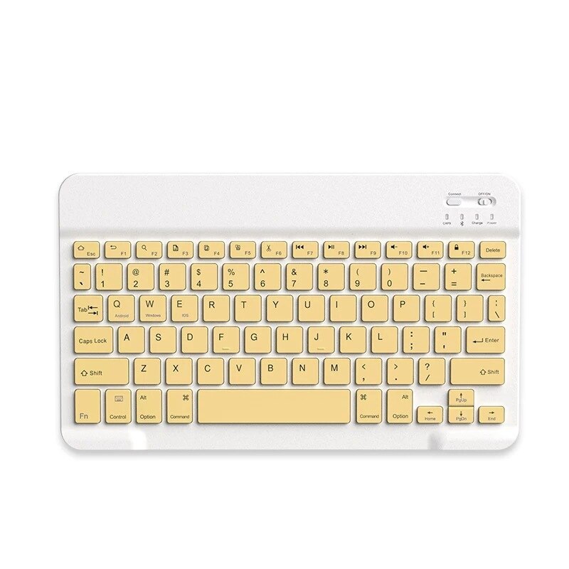 Portable Wireless Bluetooth Keyboard For IPad Samsung Xiaomi Android Tablet Ultra Thin Universal Bluetooth Keyboard Mouse Sets: Yellow