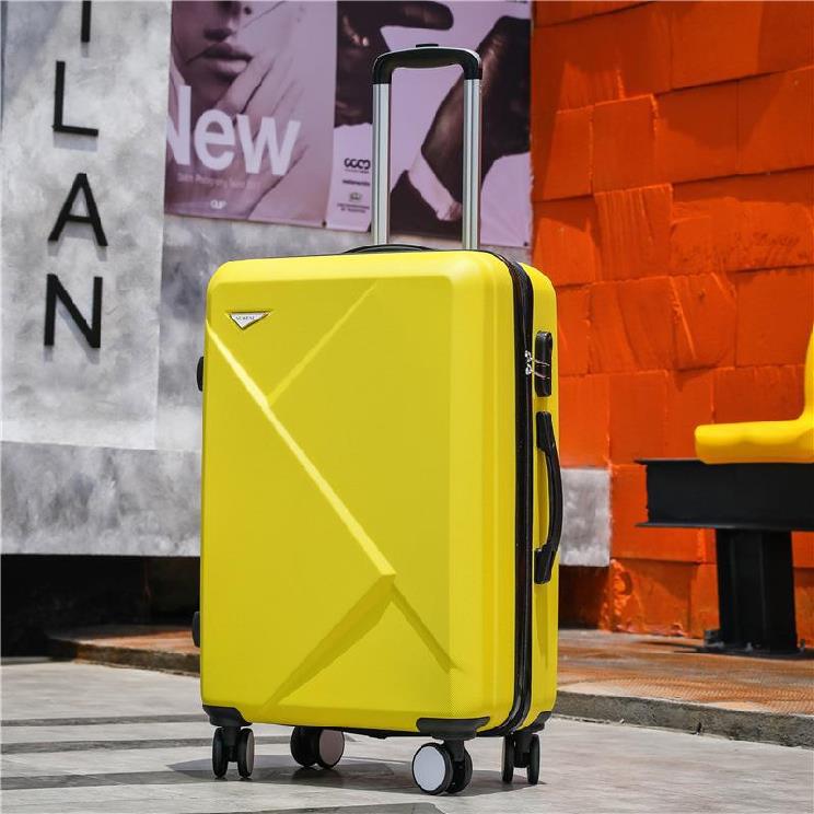 Maleta de avión de 20 pulgadas unisex, Maleta de viaje a la cuadrada, caja de ordenador: yellow