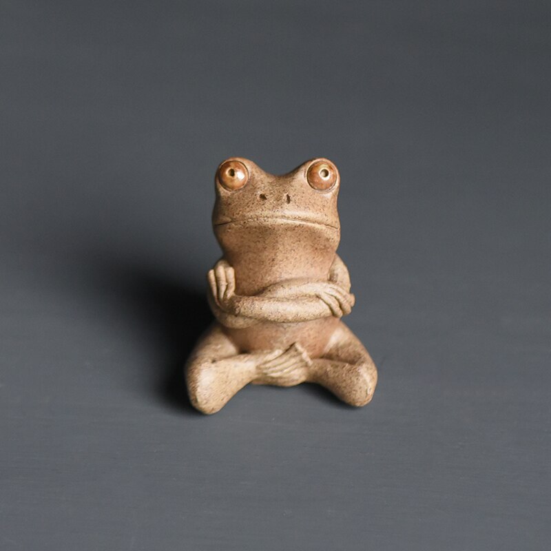 Jingdezhen keramik ornamenter dyr frø statue te kæledyr/urtepotte bonsai feng shui indretning håndværk heldig boutique skulptur: G